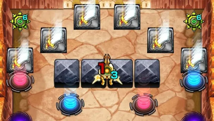 テレポトンネルと剣パネルを利用して攻撃