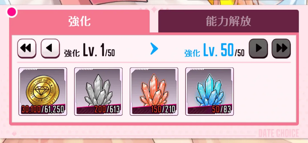 キャラのレベル上限が増加する