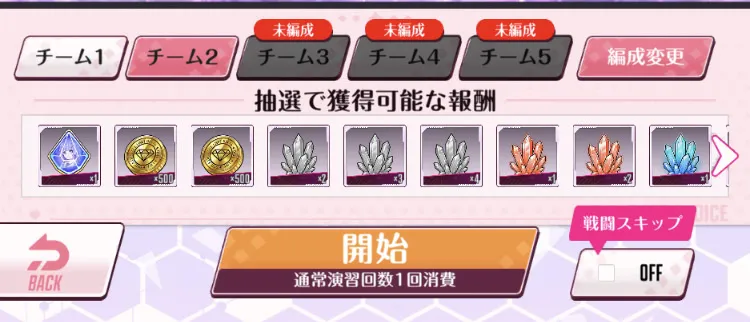 抽選で獲得可能な報酬