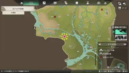 オサイズチの出現場所マップ1