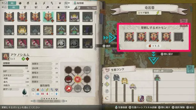 生態をAランク以上にする