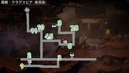 畏孵・クラグスピア -貧民街- フィールドコマンド