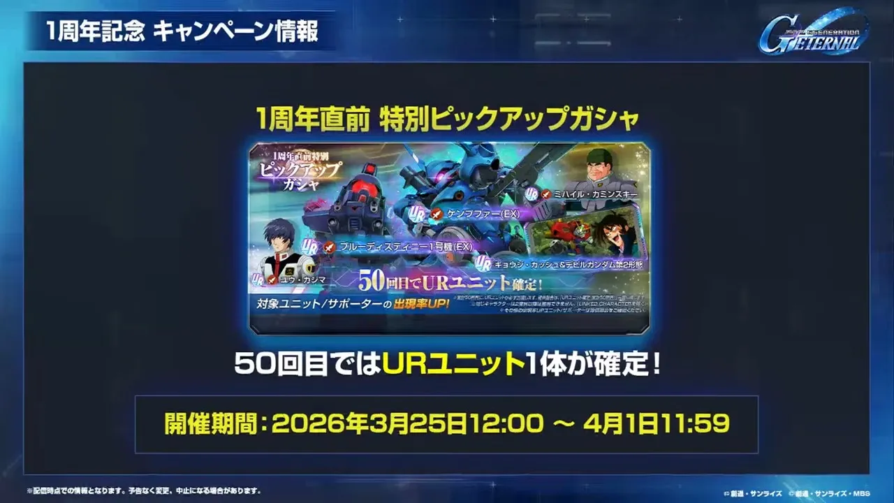 1周年直前ピックアップガチャ