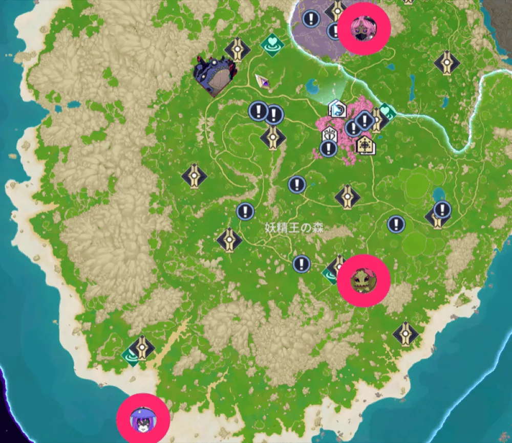 妖精王の森周辺