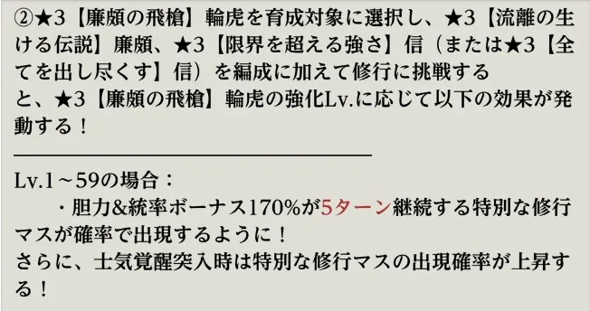 特殊能力②と③の調整でターン数が延長
