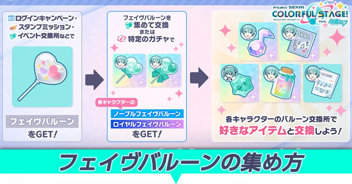 フェイヴバルーンの集め方