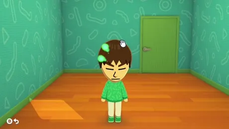 Miiの頭を撫でる様子