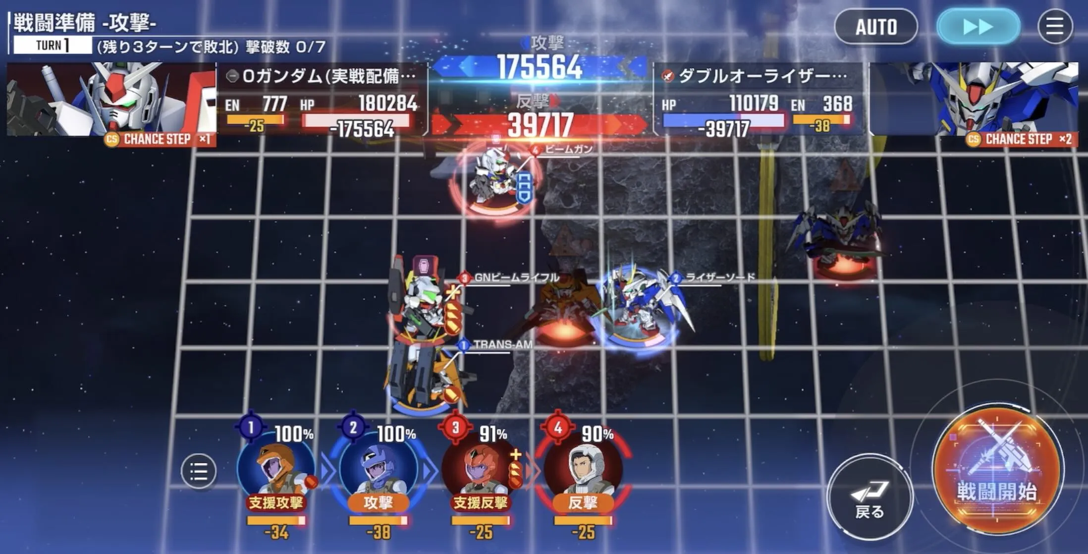 支援防御を先に倒す