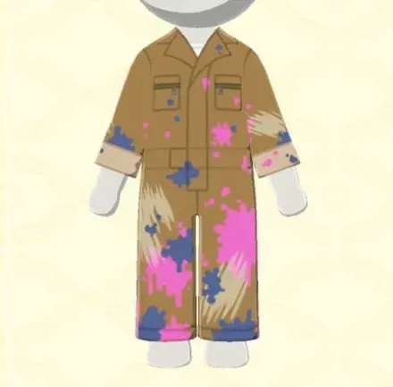 絵具だらけのつなぎ画像