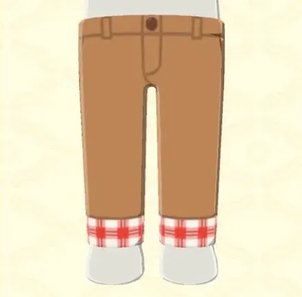 裾チェックパンツ画像