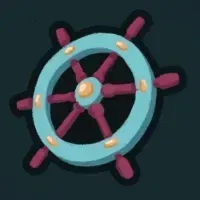 船長の舵輪画像