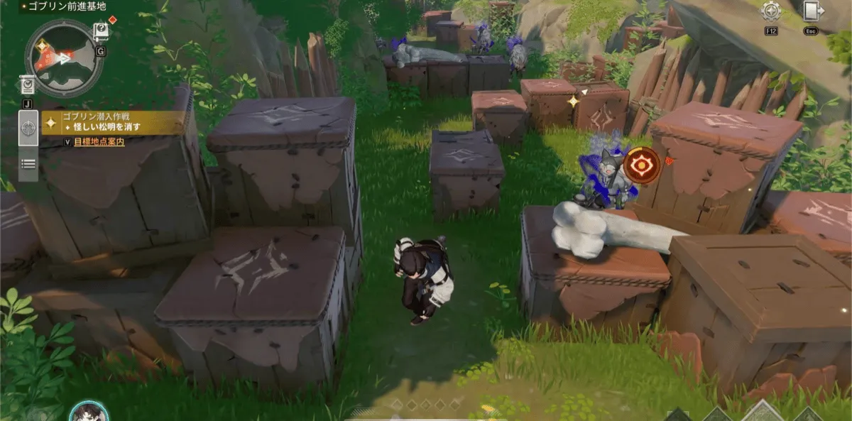 潜入敵に見つかる