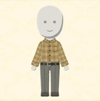 きっちりレトロチェックコーデ画像