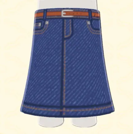 マキシ丈デニムスカート画像