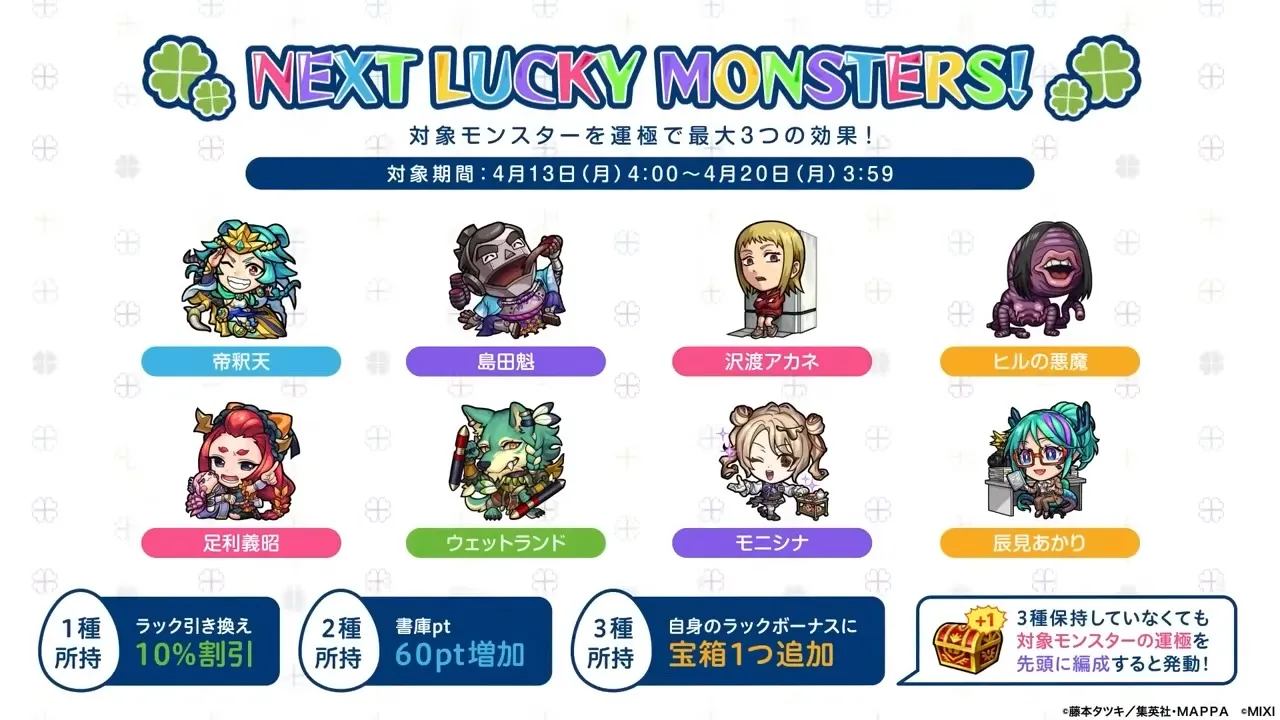 来週のラッキーモンスター