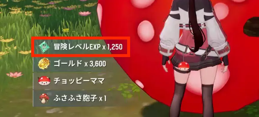 冒険レベルEXP獲得