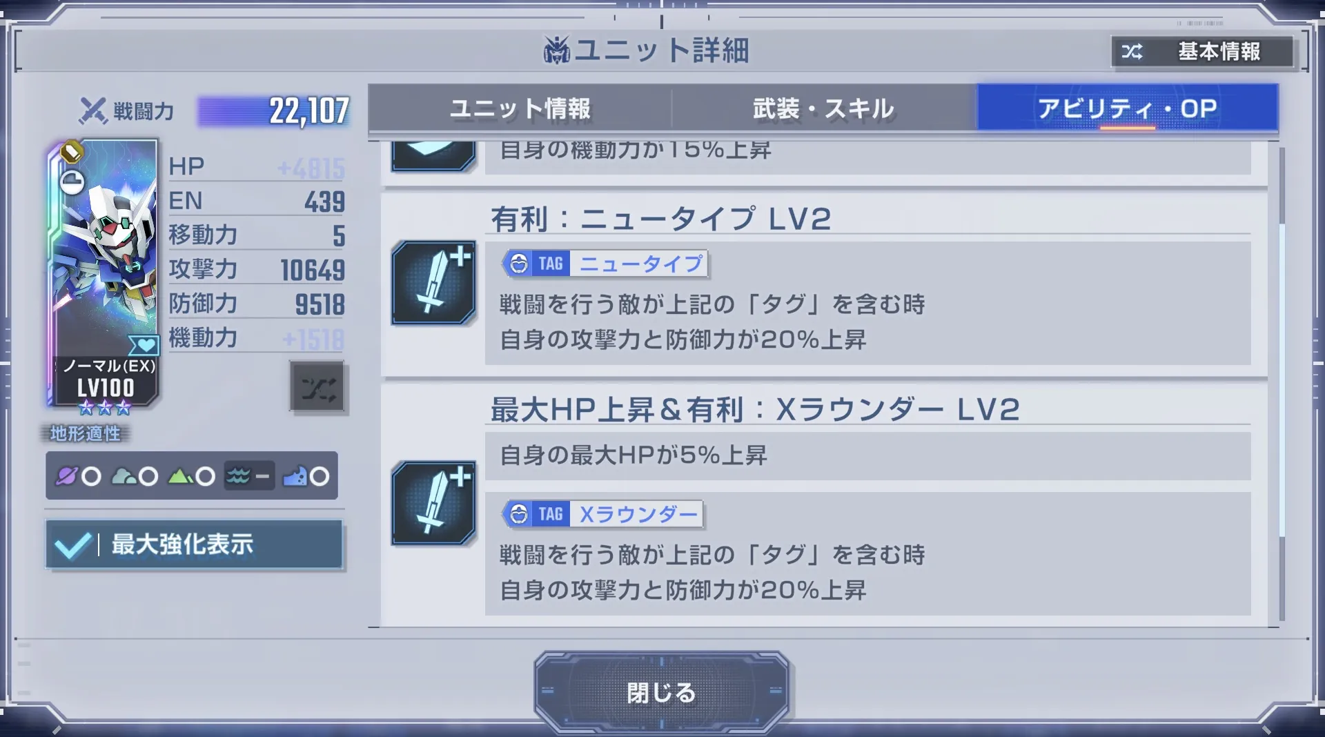 ニュータイプ＆Xラウンダーに有利