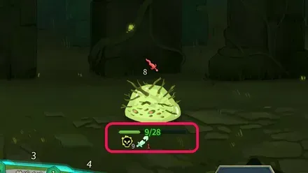 緑ゲージが毒ダメージ