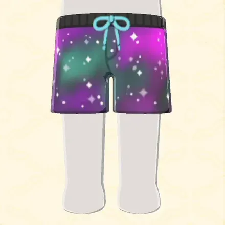 宇宙柄ハーフパンツ画像