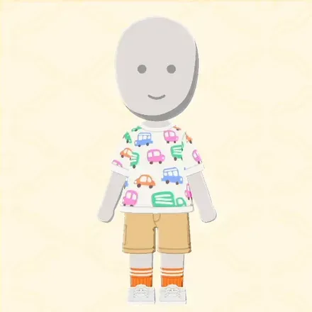 車のプリントTコーデ画像