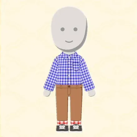 チェック×チェックコーデ画像