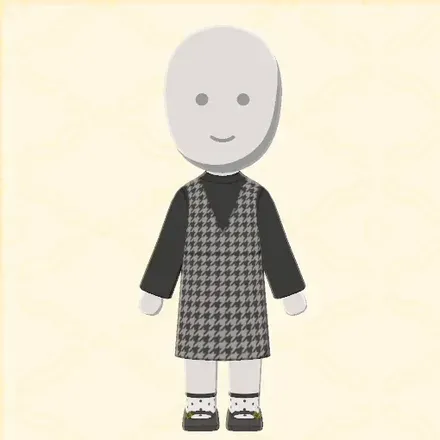 千鳥柄ワンピースコーデ画像