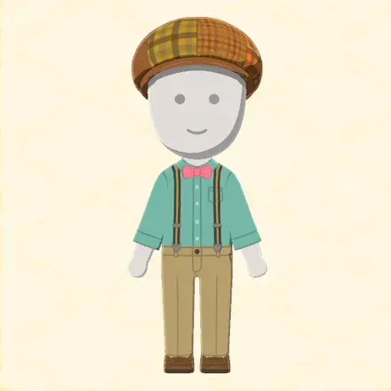 サスペンダーコーデ画像