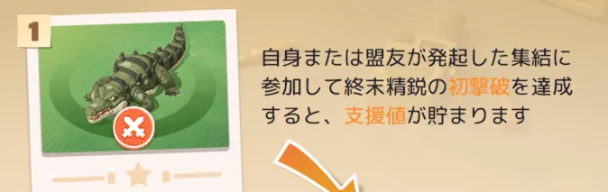 終末精鋭を初撃破して支援値を貯める