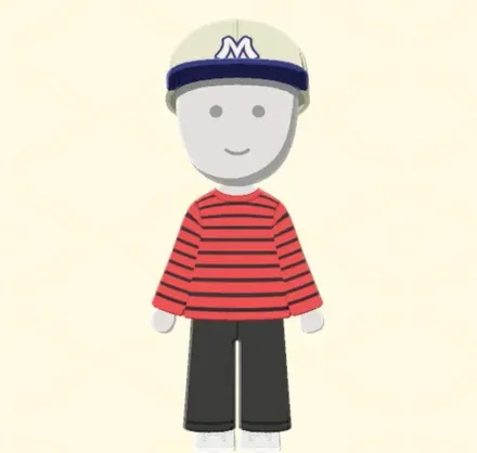 シンプルピンボーダーコーデ画像