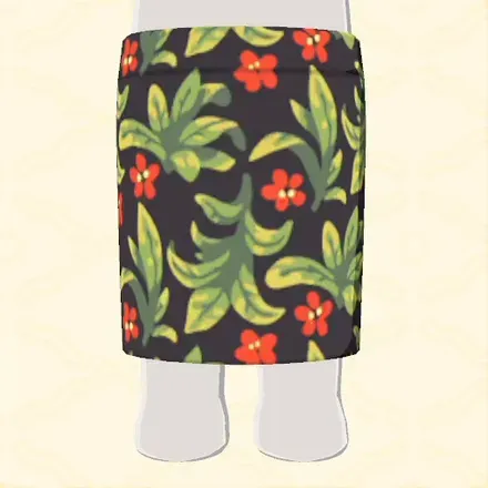 ボタニカル柄スカート画像