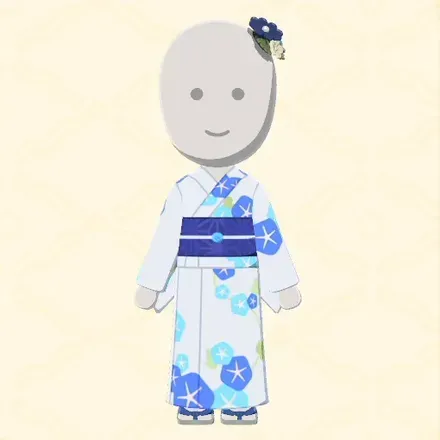 朝顔の浴衣コーデ画像