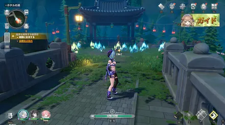 ホタルの湖を進む