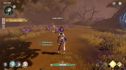 西天の花畑の内部へ向かう