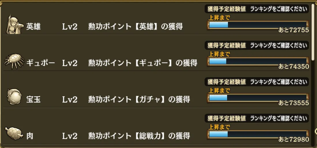 モニュメントの強化状態