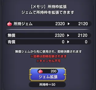 メモリ 所持枠拡張
