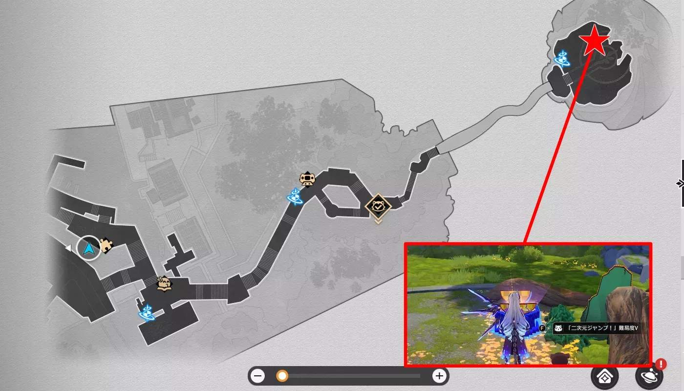 回花の庭の二次元ジャンプ