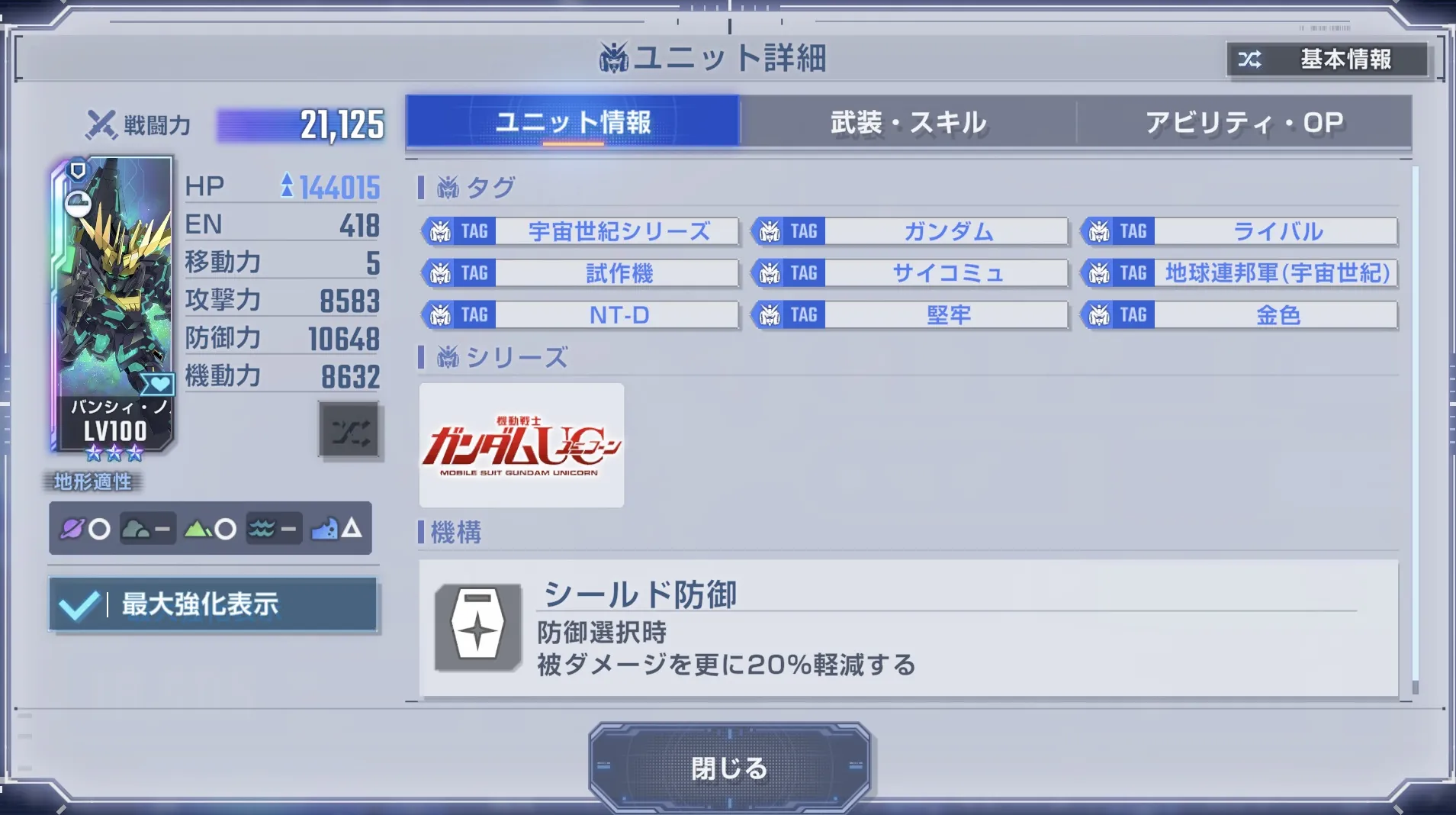 サイコミュやライバルなど編成できるタグが優秀