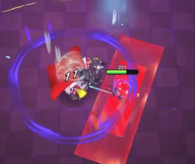 ボスの周りの円に入るとデバフがかかる