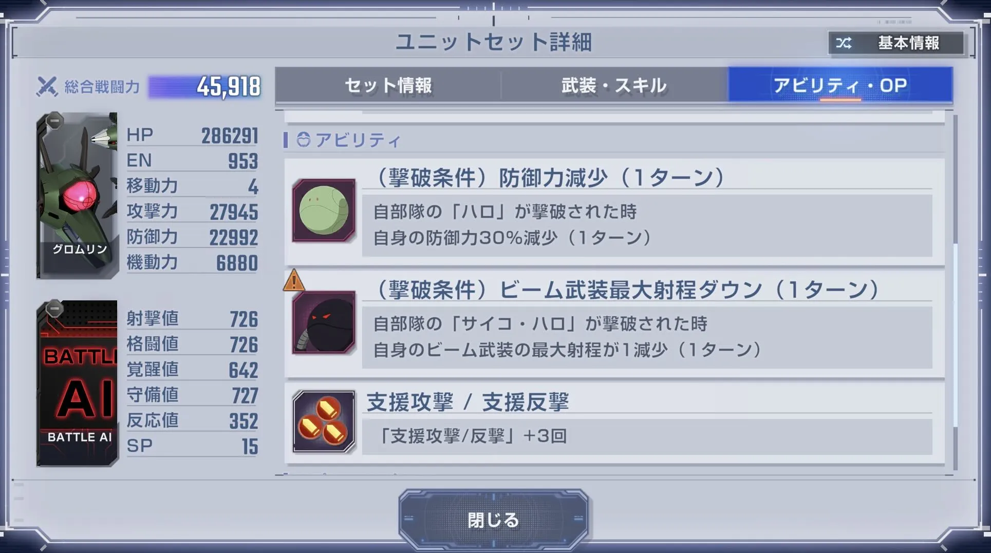ハロを倒してグロムリンの防御力を下げる