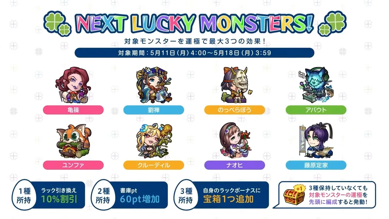 来週のラッキーモンスター