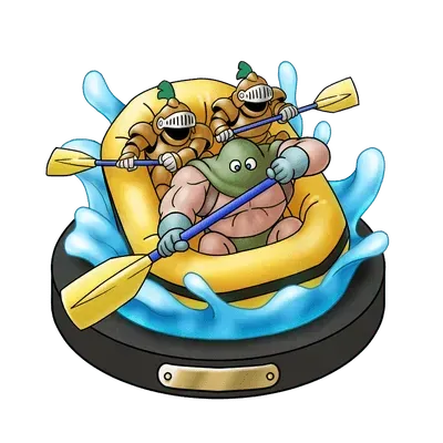 ラフティングの置物
