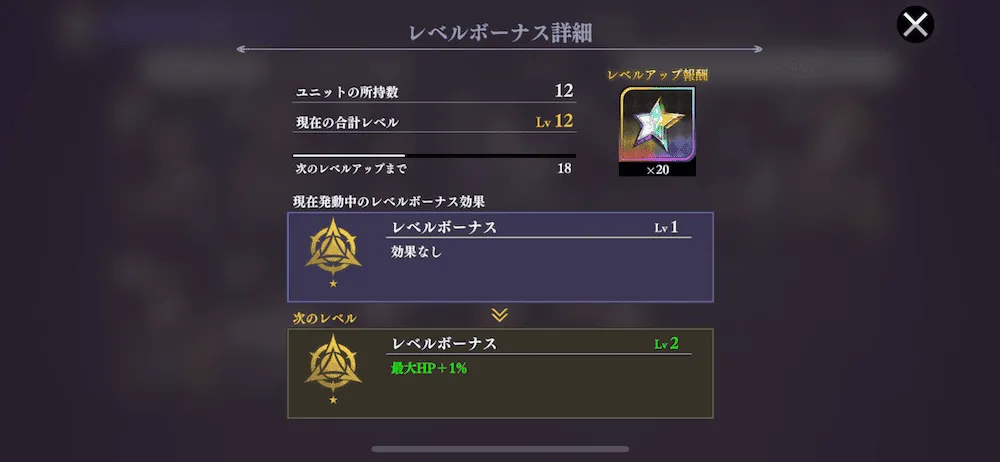 レベルボーナス