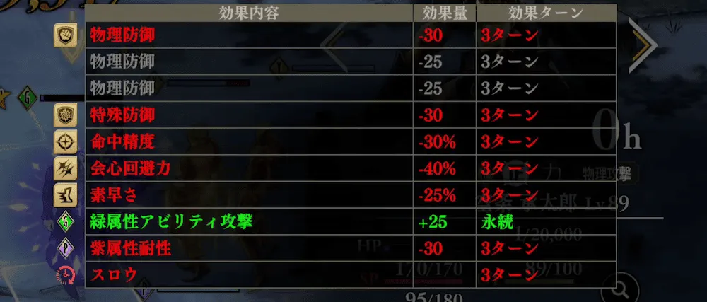 デバフ