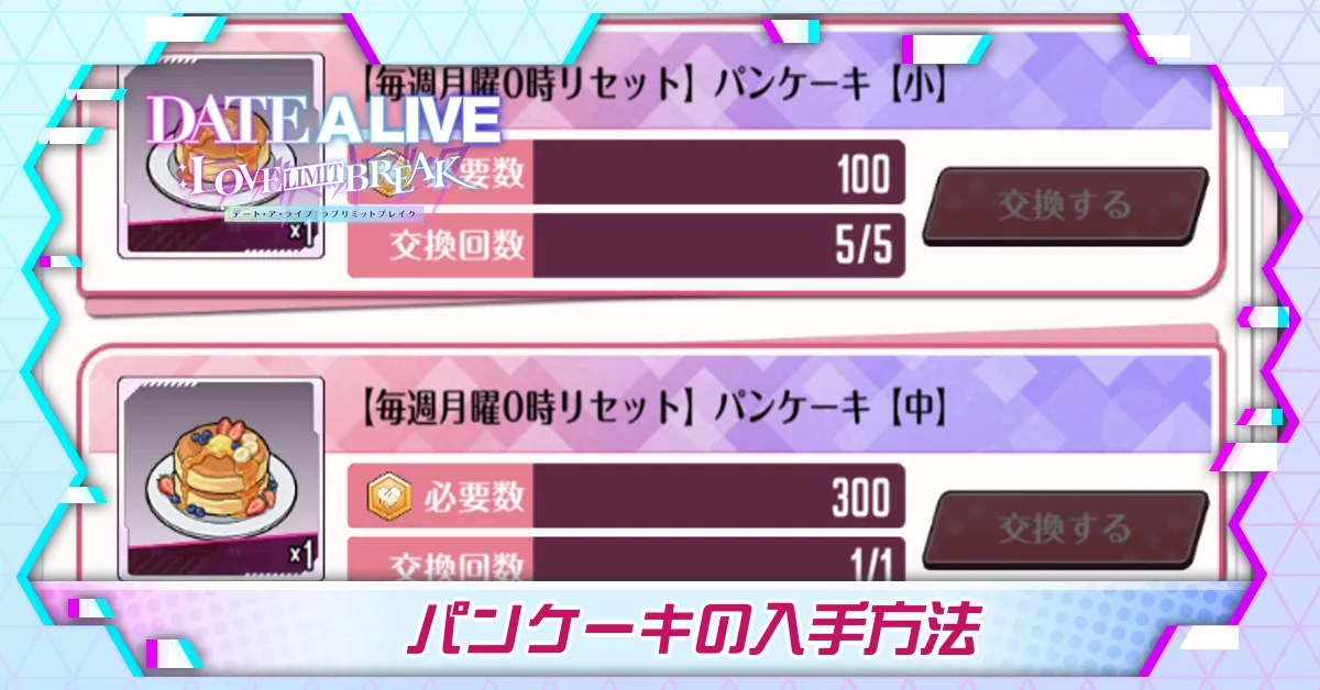 パンケーキの入手方法と使い道