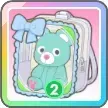 リボンくま（緑）画像