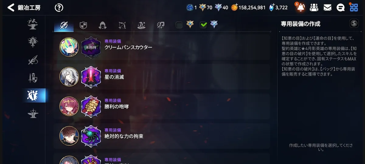 専用装備