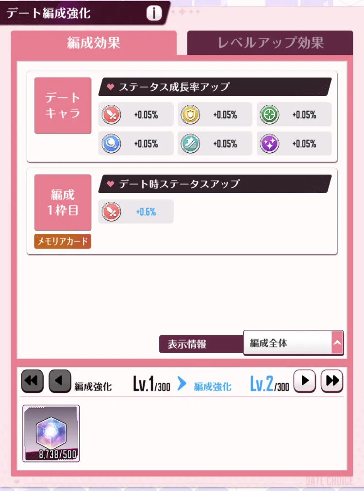 デート編成強化