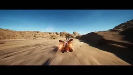 広大な砂漠地帯を疾走するシーン