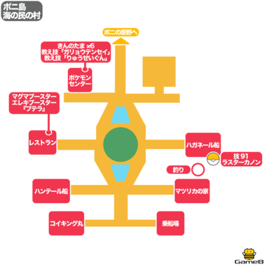 ポケモンサンムーン 海の民の村のマップと出現ポケモン Usum ゲームエイト