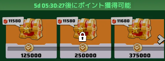 争奪段階中にポイントを貯めて報酬を獲得する